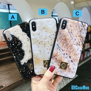 Luxury Gloss Gold Foil Glitter Marble iPhone Case